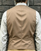 Vintage Chocolate Brown Stripe Wool©\Blend Vest