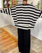 Slouchy Staggered Striped Top