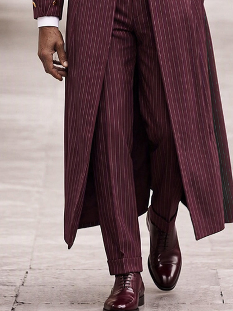 Luxury Longline Pinstripe Coat Blazer