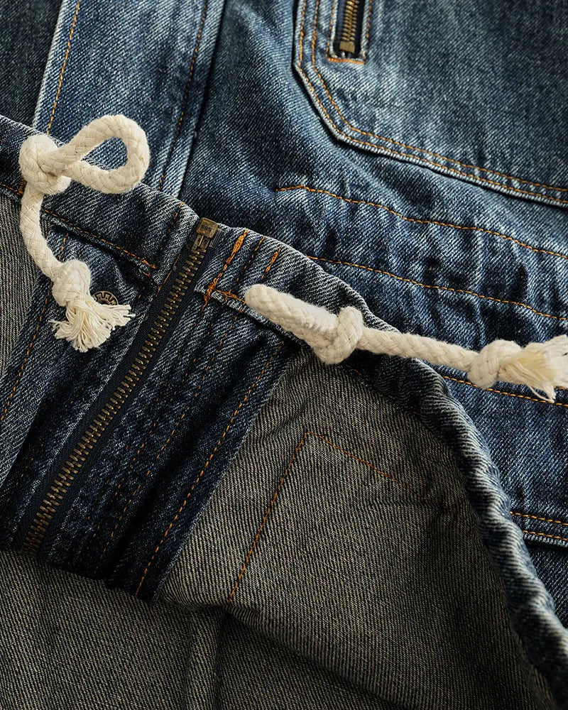 Vintage Washed Multi©\Pocket Field Utility Denim Jacket