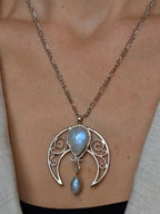 Bohemian Moonstone Vintage Spiral Hollow-Out Necklace