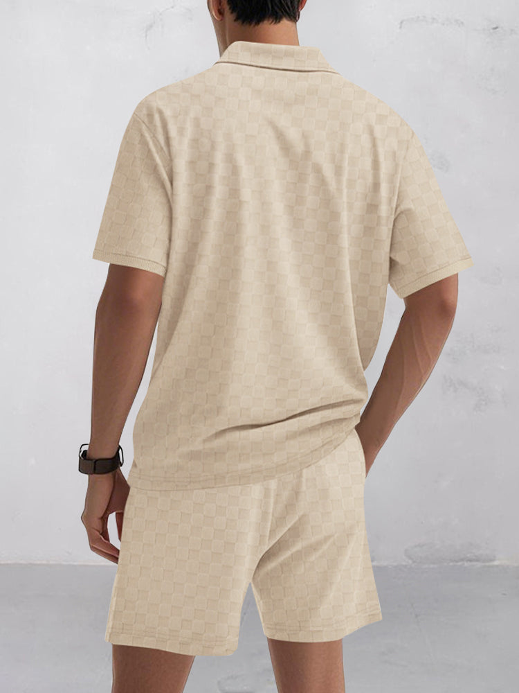 Timeless Checkered Shirt Shorts Set