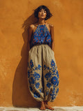 Women's Soft Casual Fashion Blue Strap Jumpsuit