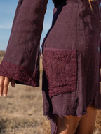 Elven Cotton Hood Jacket: Raw Spring Summer Jacket With Pockets