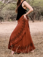 Cotton Maxi Wrap Skirt ? Natural Earthy Clothing ? Long Boho Festival Shakti Skirt