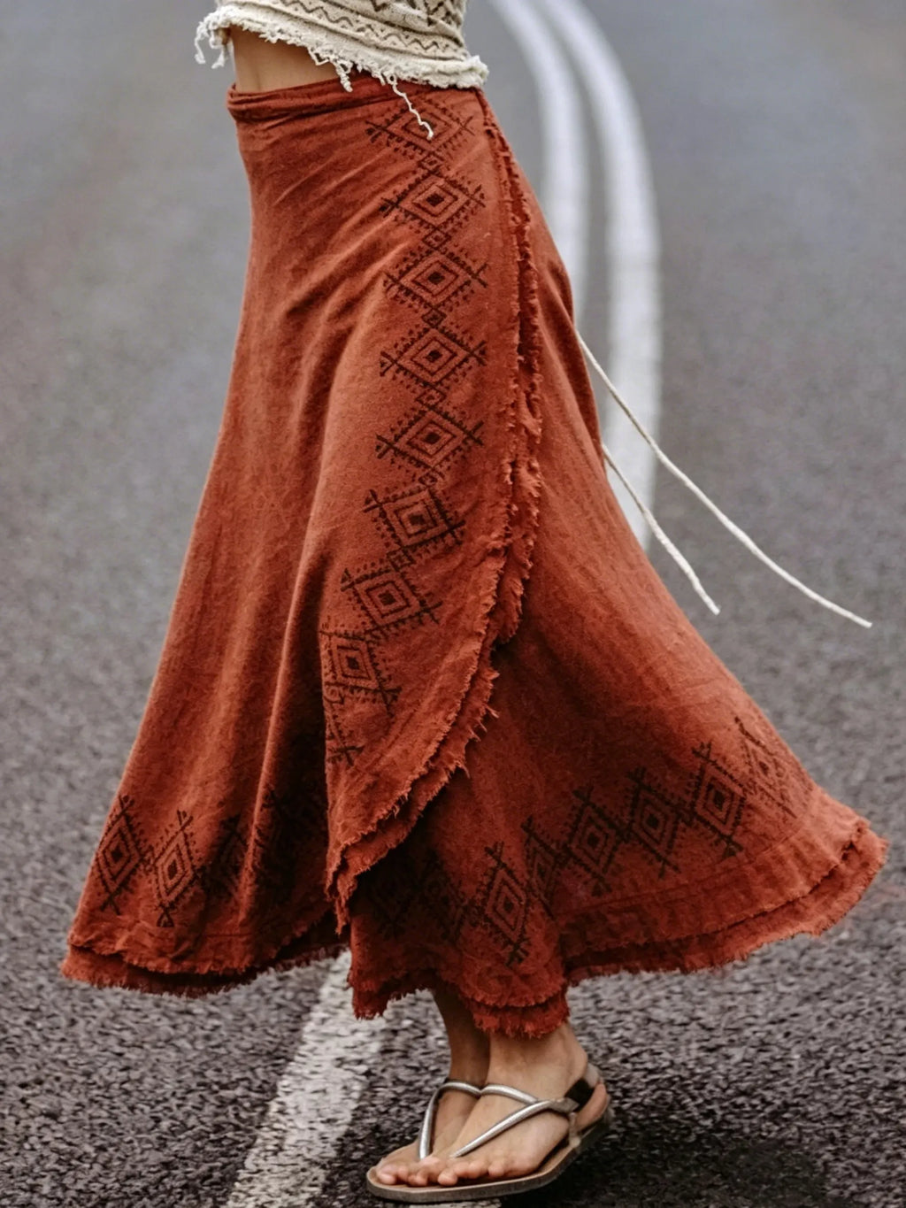 Cotton Maxi Wrap Skirt ? Natural Earthy Clothing ? Long Boho Festival Shakti Skirt
