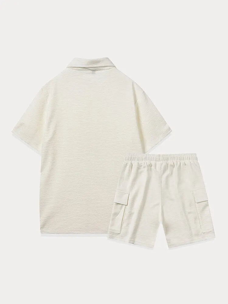 Leisure Texture 2-Piece Shirt Set