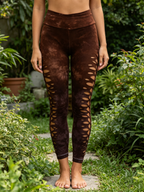 Yoga Braided leggings Hand Dyed Dutch Chocolate