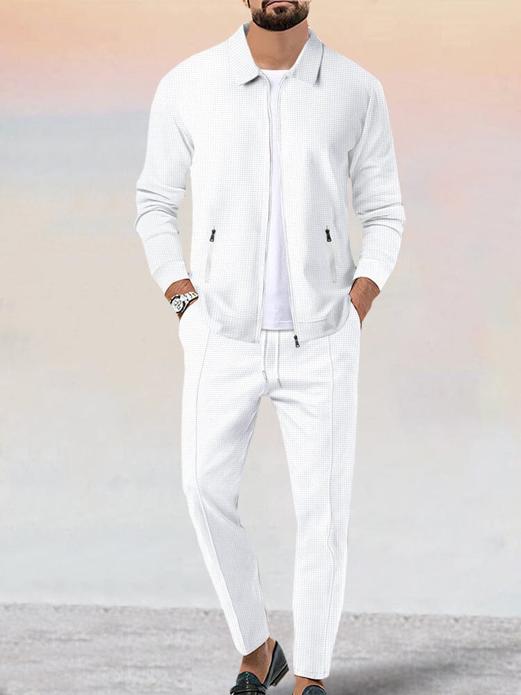 Athleisure Soft Waffle Jacket Set