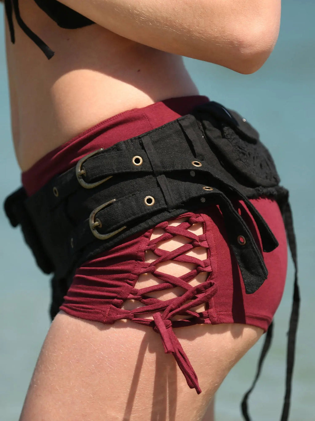 Pixie Festival Booty Shorts, Boho Hot Pants, Burning Man Bohemian Yoga Style
