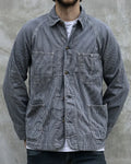 Vintage Navy White Hickory Stripe Cargo Chore Jacket