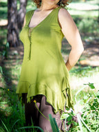 Pixie Pointy Top ¨C Boho Fairy Lace Up Top with Pointed Hem