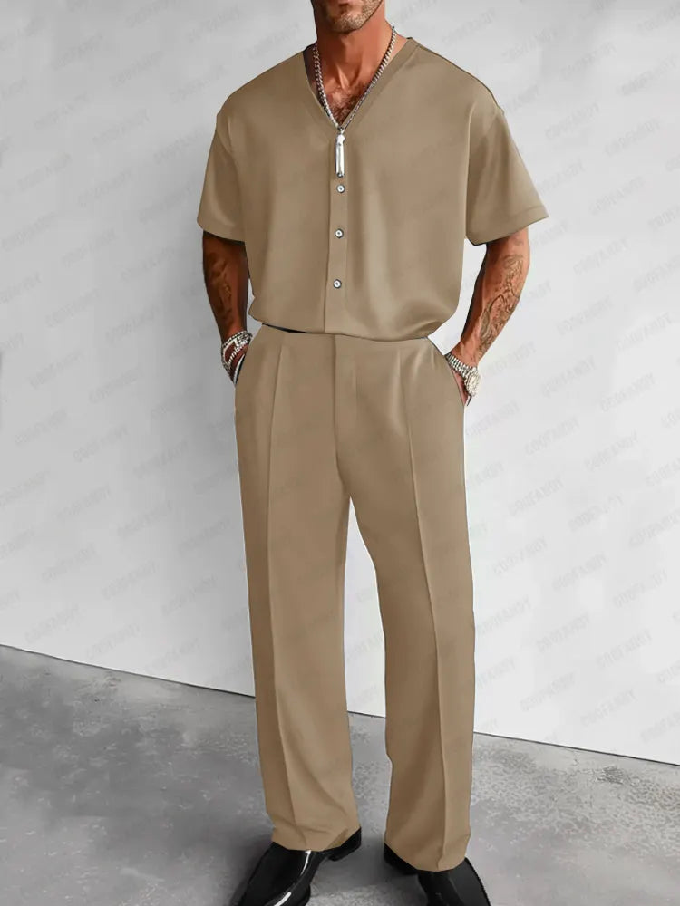 Modern Relaxed Fit Shirt Pants Set