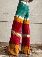 Women's Vintage Print Casual Wide Leg Pants