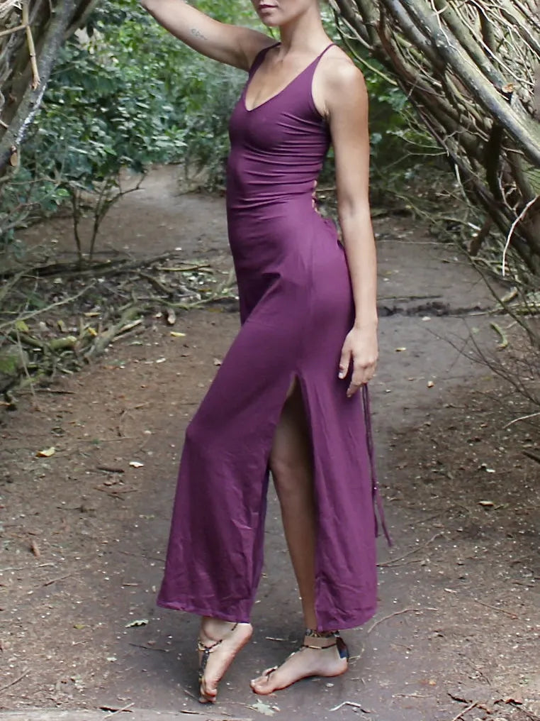 Long Dress with Splits and Corsetwise Back