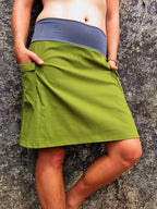 Cargo Style Contrast Waistband A-Line Skirt
