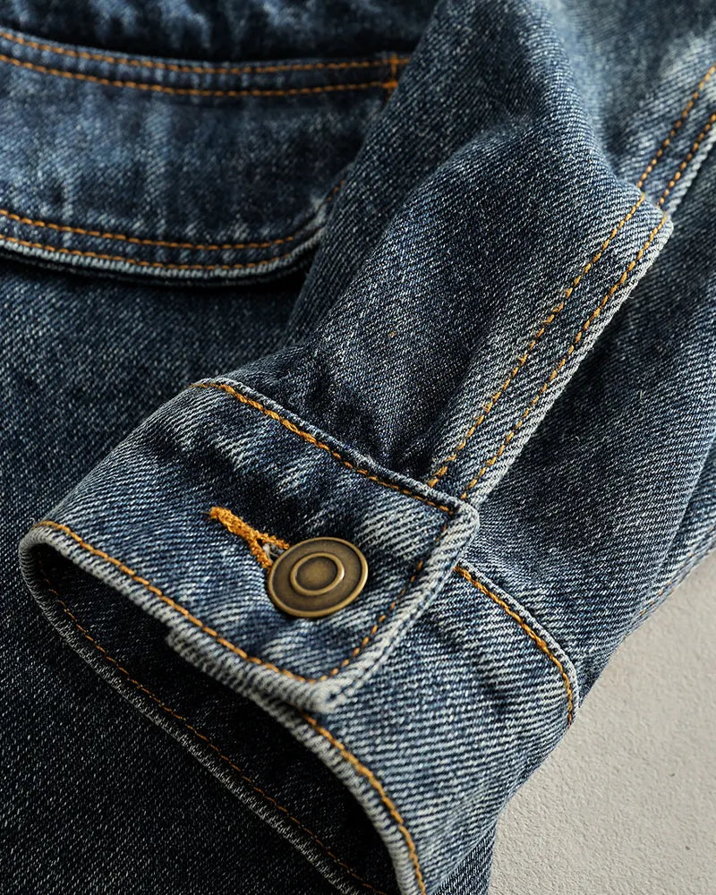 Vintage Washed Multi©\Pocket Field Utility Denim Jacket