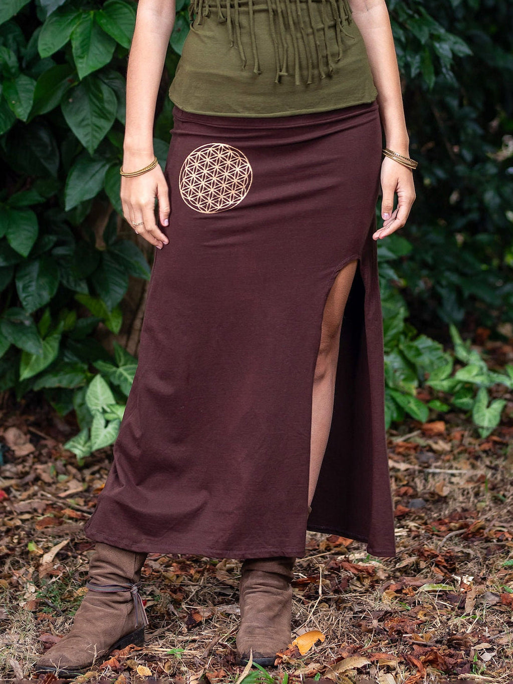 Fairy Slit Skirt, Elven Clothing, Forest Dweller Skirt, Pixie Skirt, Bohemian Clothing