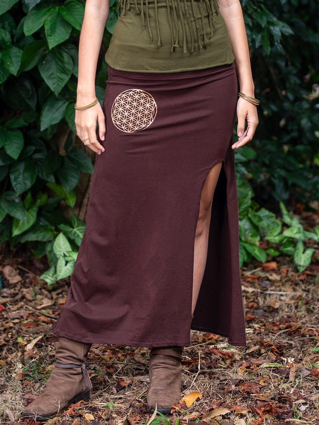 Fairy Slit Skirt, Elven Clothing, Forest Dweller Skirt, Pixie Skirt, Bohemian Clothing