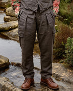 Vintage Charcoal©\Gray Pinstripe Pleated Cargo Field Trousers