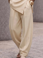 Refined Button Design Sleeveless Top and Pants Set