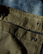 Vintage Asymmetric Canvas Patch Pocket Utilitarian Denim Jacket