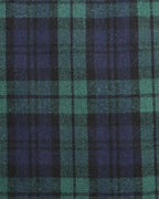 Vintage Blue-green Plaid Straight-leg Pants