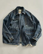 Vintage Washed Multi©\Pocket Field Utility Denim Jacket