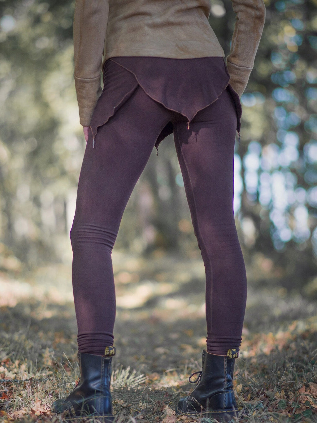 Hand Dyed Bamboo Leggings: Cotton Fleece Pixie Yoga Pants