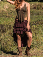 Sexy Boho Top, Festival Fairy Top, Pixie Crop Top, Backless Top, Elven Festival Clothing