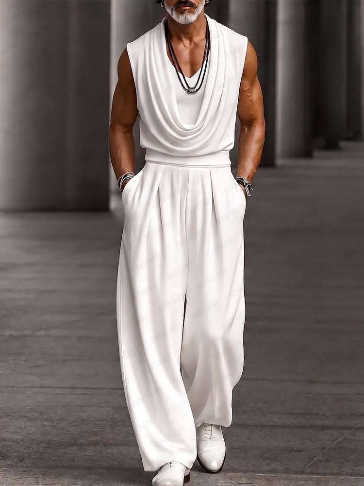 Stylish Comfort Cowl Neck Sleeveless Top Set