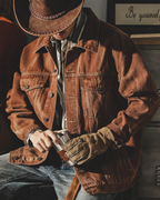 Vintage Lapel Single Breasted Denim Cargo Jacket