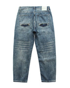 Vintage Faded©\Wash Denim Patchwork Distressed Jeans