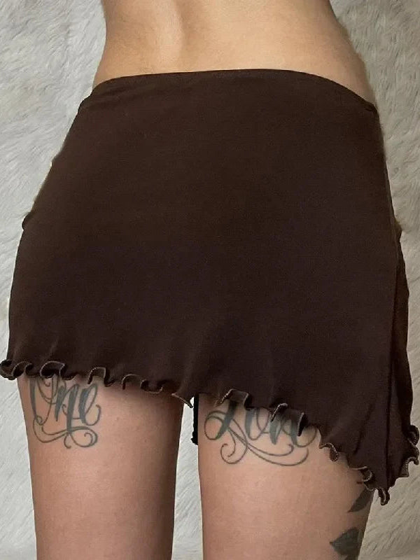 Irregular Drawstring Bandage Skirt
