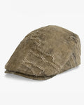 Vintage Washed Distressed Textured©\Stitch Embellished Denim Ivy Flat Cap