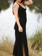Long Dress with Splits and Corsetwise Back