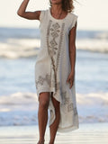 LONG BACK TRIBAL Dress - Cream - Earthy Tribal Festival Clothing