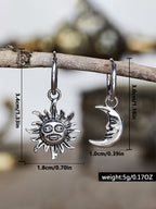 Creative Sun and Moon Pendant Earrings