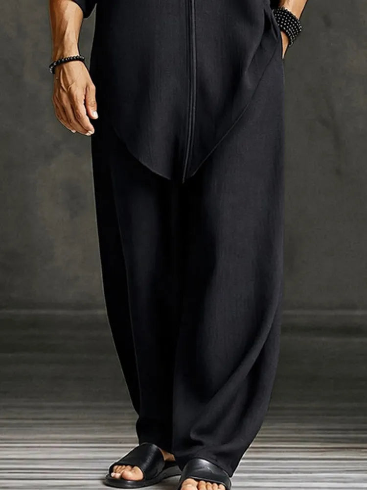 Minimalist Loose Asymmetrical Hem T-Shirt Set