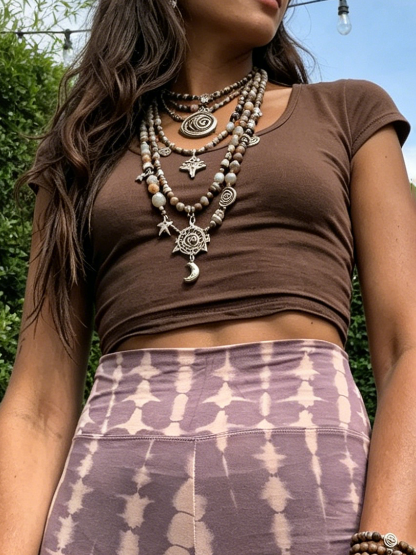 Double U-Neck Cropped Short Sleeve Top with Daring Open Back