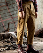 Vintage Khaki Cotton Twill High©\Waist Trousers