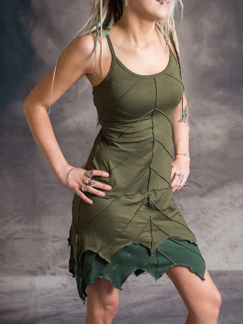 Fairy Pixie Leaf Dress Forest festival outfit Alternative fashion