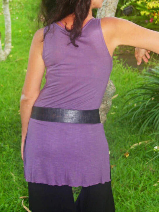 Sleeveless Cowl Neck Tunic Top, Lightweight Draped Neckline Shirt