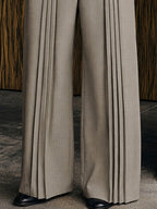 Polished Casual Front-Pleat Design Suit Pants