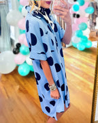 Stylish Polka Dot Shirt Dress