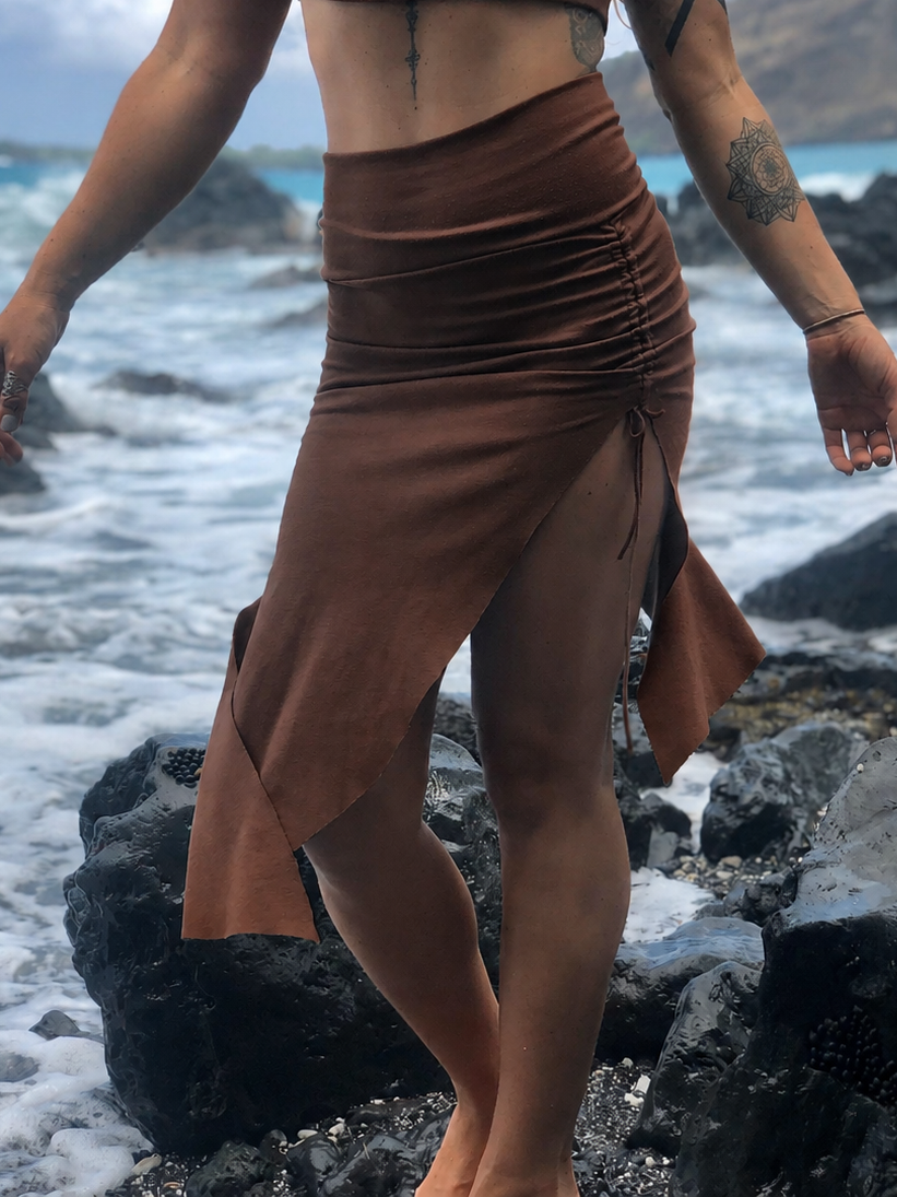 Winged Pixie Cinch Skirt | Fae, Fairy Assymetrical Skirt w/ High Waist, Wide Waistband