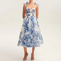 Stylish Organza Elegant Printed Midi Dress