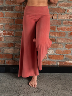 High-Waisted Draped Wide Leg Cropped Pants