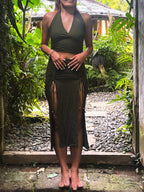 Halter Crop Top: Stretchy, Yoga, Bellydance, Boho, Ritual, Burning Man