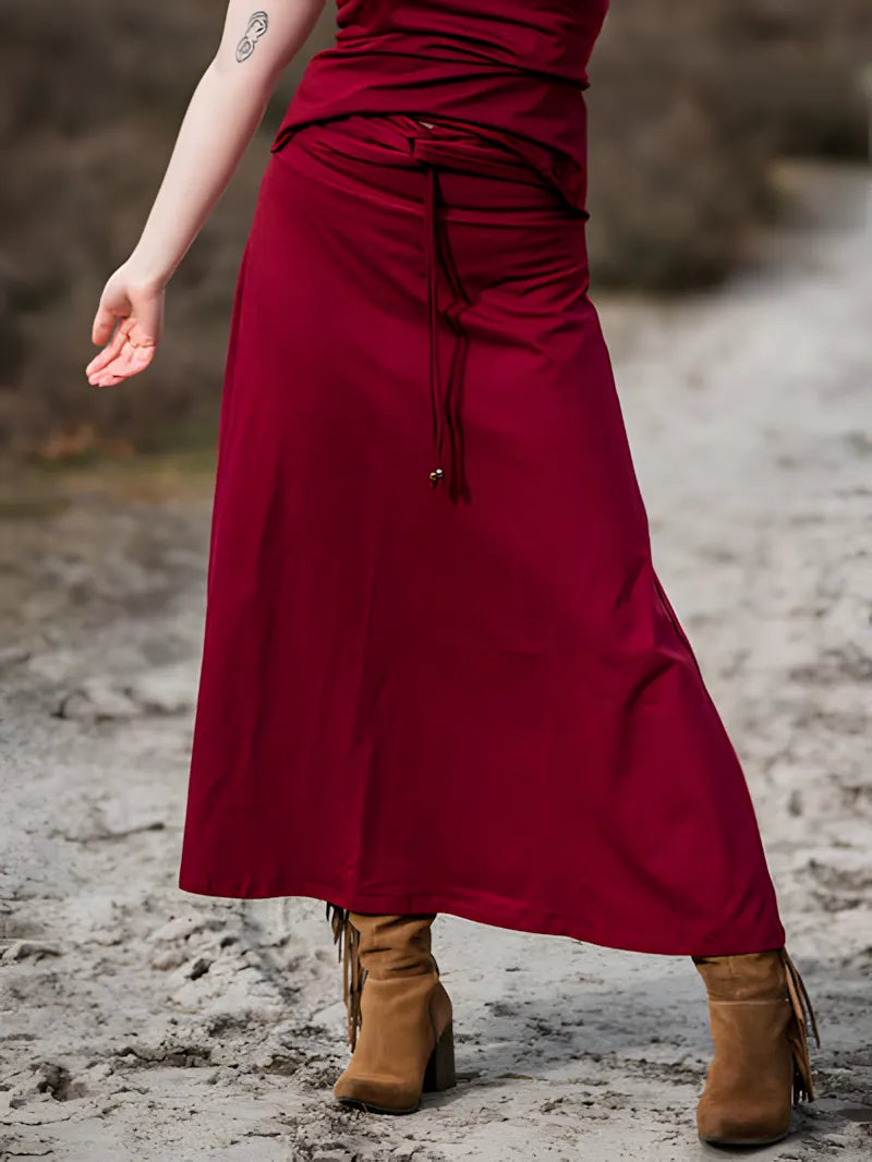 Luna Skirt Maroon Red
